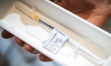 A syringe containing the AstraZeneca Covid-19 vaccine