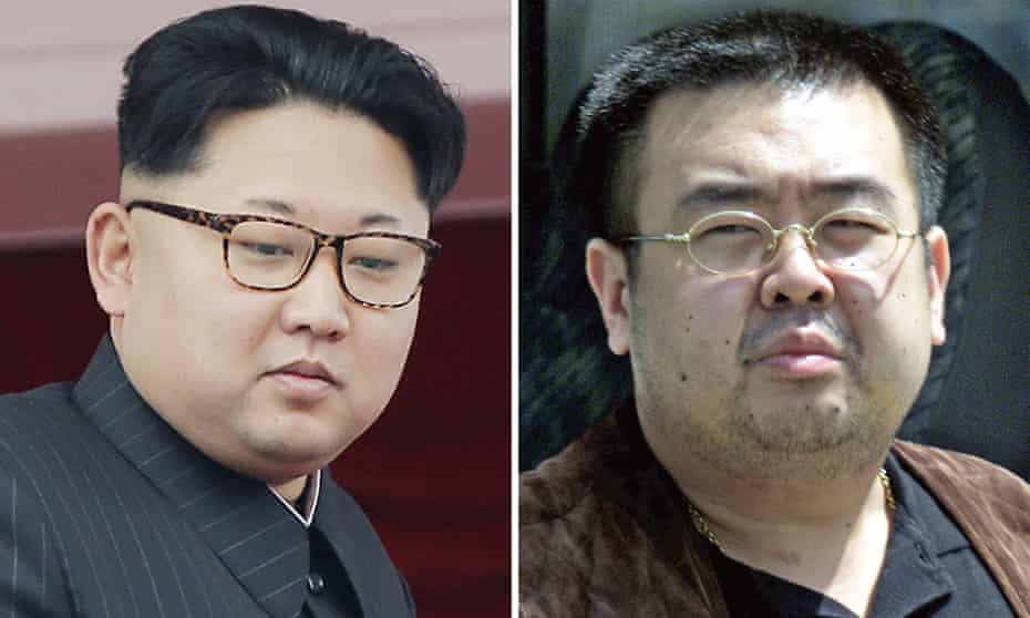 The North Korean leader Kim Jong-un, left, and his exiled half-brother Kim Jong-nam.