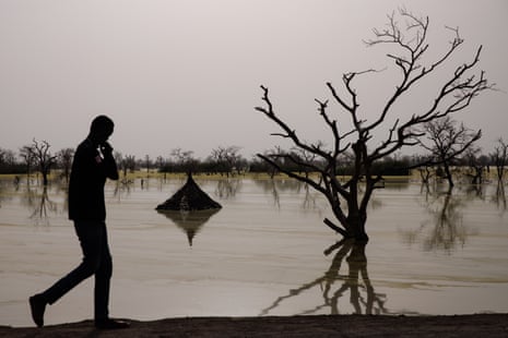 Earlier this year gigantic floods – which have been linked to climate change – hit South Sudan – here traditional Tukul houses are partly submerged.