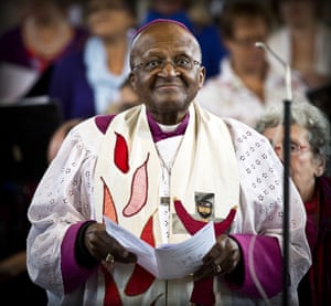 2012: Tutu attends an interfaith service in a church in Deventer, eastern Netherlands