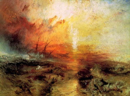 Slavers Throwing Overboard the Dead and Dying, Typhon Coming On (Slave Ship) by JMW Turner, 1840.