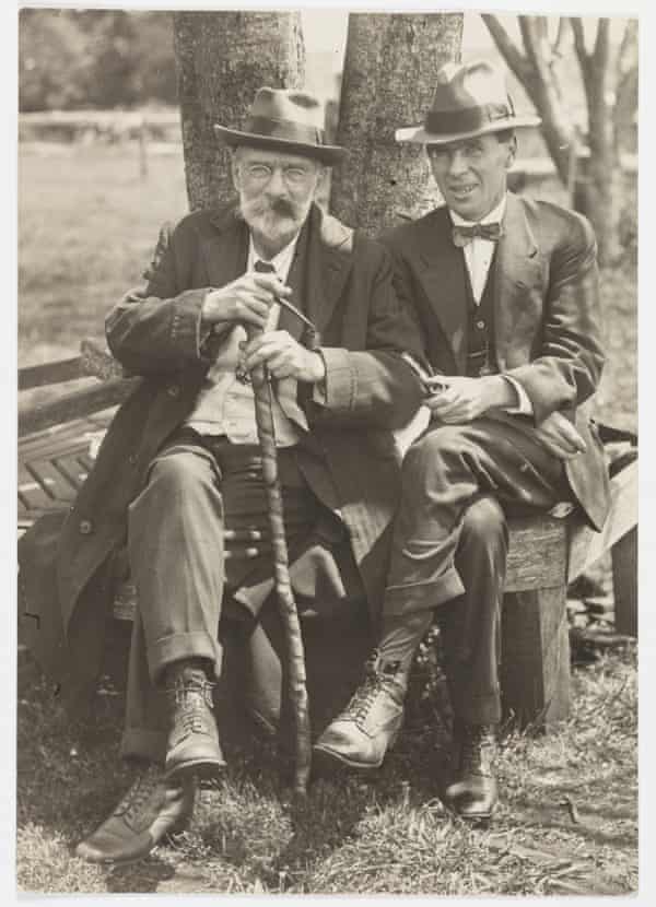 Alec Chisholm with Prof Sydney Skertchly in Queensland around 1920