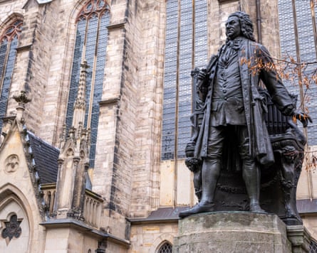 A statue of Bach outside St Thomas church in Leipzig