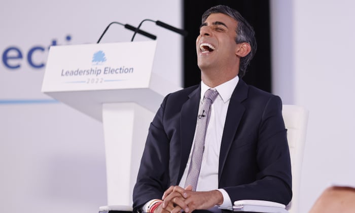 Former British Chancellor of the Exchequer and Tory leadership candidate Rishi Sunak at the Conservative Party leadership election hustings at the Holiday Inn Norwich North, Norwich.