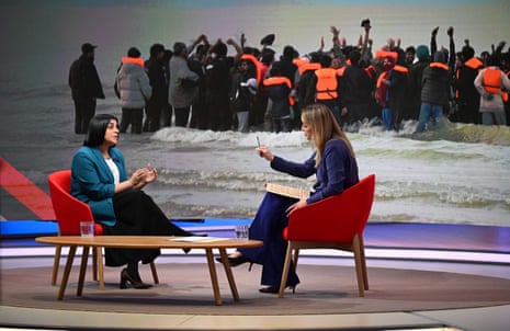 BBC handout photo of Home Secretary Shabana Mahmood (left) appearing on the BBC1 current affairs programme, Sunday with Laura Kuenssberg.