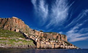 The medieval castle town of Monemvasia in the Peloponnese region of Greece