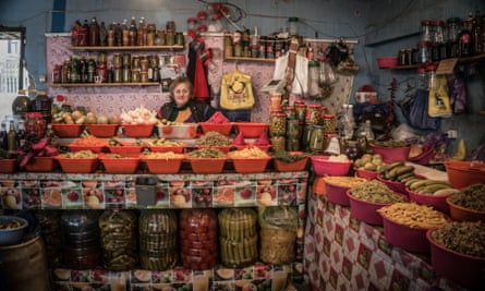 a pickle and preserve shop on a food tour of Tbilisi