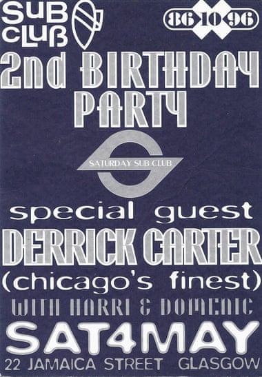 A flyer for Subculture’s second birthday in 1996.