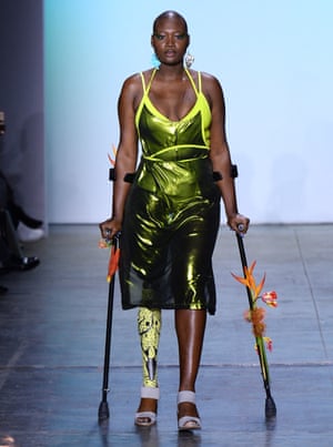 Mama Cax walks the runway for the Chromat fashion show during New York Fashion Week in February 2019.