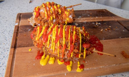 ‘Medieval club of batter and sausage’ … Korean cheese corn dogs.