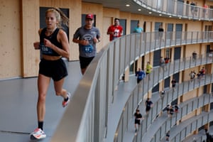Runners take on the 1% incline ramp race