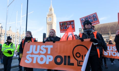 Just Stop Oil protesters in Parliament Square in December