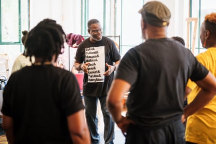 Femi Elufowoju Jr with the cast.