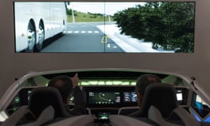 A concept demonstration for the inclusion of artificial intelligence in cars at the Bosch booth in Las Vegas.