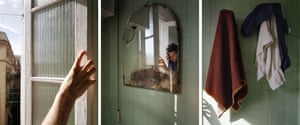 Andreu (Bathroom Mirror), 1997David Hilliard ’s large-scale, multi-paneled photographs transform intimate, personal moments into richly layered narratives that explore masculinity, aging, sexuality, and spirituality. Andreu (Bathroom Mirror) captures a quiet moment of vulnerability and contemplation, using multiple perspectives to blur the lines between autobiography and fiction. His work balances formal storytelling with deeply personal insight, elevating the everyday to something both familiar and elusive.