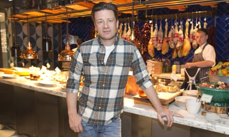 Jamie Oliver launching his Jamie’s Italian restaurant at Tower Bridge, London, in 2015.