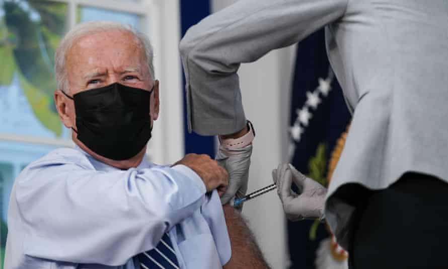 President Joe Biden receives his first booster shot in September last year