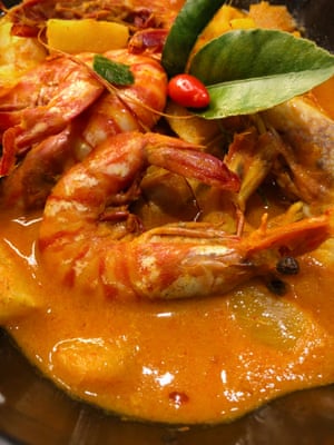 Malaysian-style nyonya prawn curry.