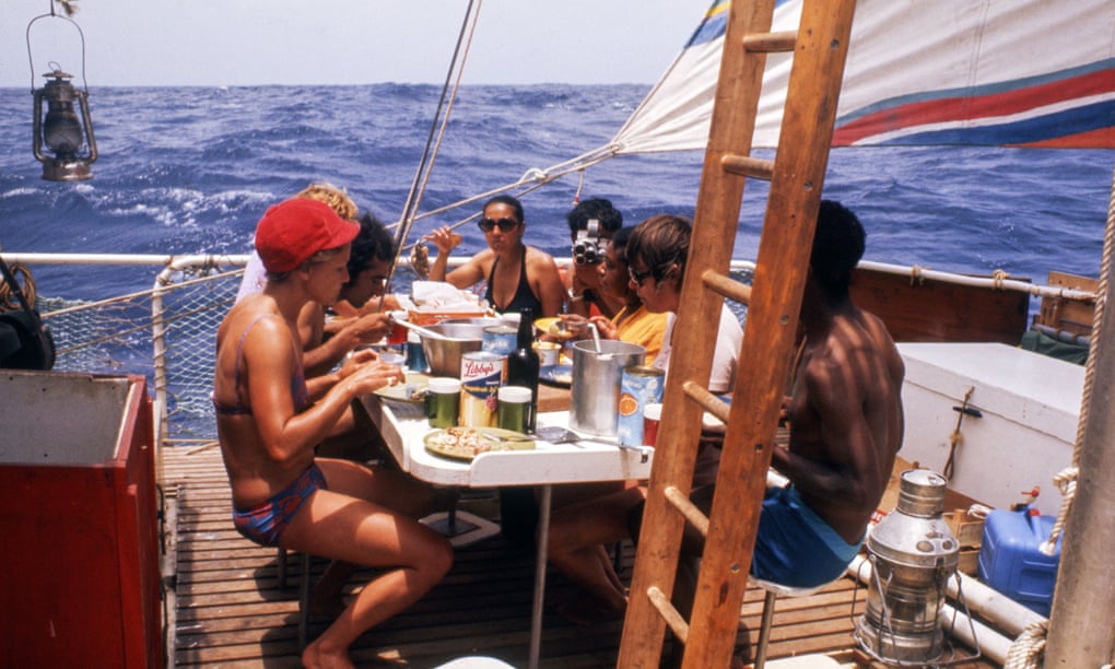 Participants aboard the Acali as part of a 1973 experiment.