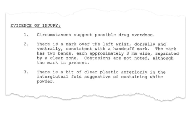 The Cook County autopsy report suggesting Galvan overdosed.