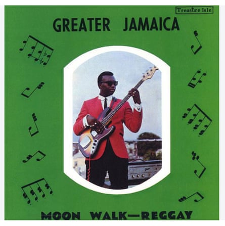 Jackie Jackson on the cover of Greater Jamaica Moon Walk-Reggay, an album of instrumentals by the Supersonics, led by Tommy McCook
