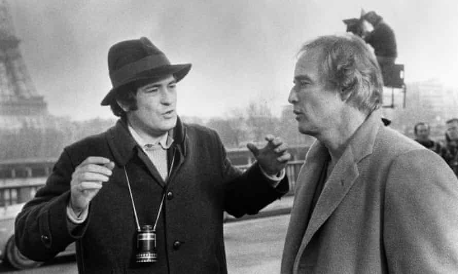Bernardo Bertolucci, left, on location with Marlon Brando during the filming of Last Tango in Paris, 1972.