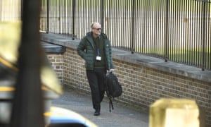 Dominic Cummings arriving for work at No 10 this morning.