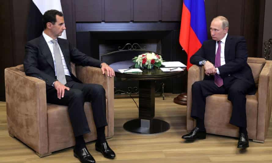 Syria’s President Assad meets Russia’s President Vladimir Putin in Sochi, Russia, 20 November.