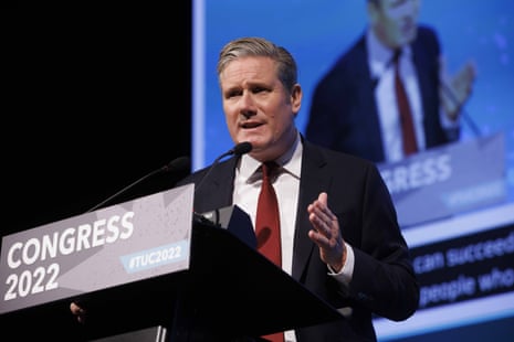 Keir Starmer speaking at the TUC conference earlier today.