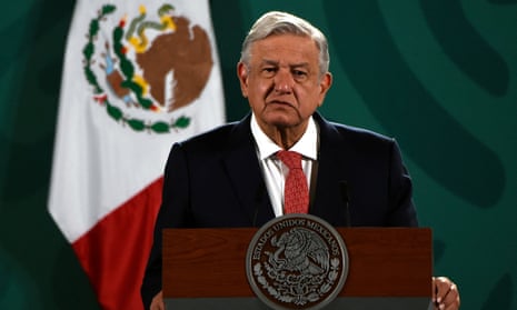 Mexican president Andrés Manuel López Obrador speaks about the results of Sunday’s midterm elections at the National Palace in Mexico City on Monday.