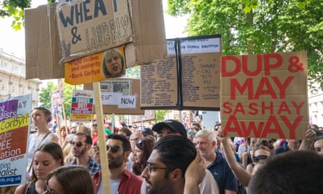 A protest in London against the Tory-DUP alliance. 
