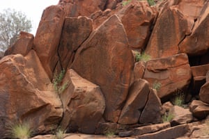 Carvings on a rocky outcrop