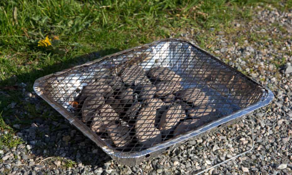A disposable BBQ