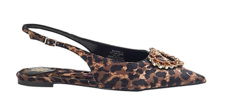 Embellished leopard print flats