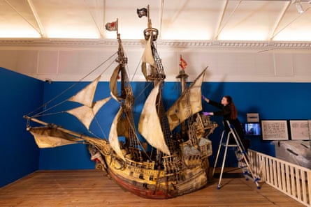 The ship from The Pirates! In an Adventure with Scientists! on display in the exhibition.