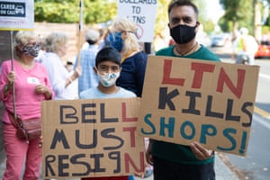 Residents protesting against the Low Traffic Neighbourhood (LTNs) scheme being introduced in Ealing, London