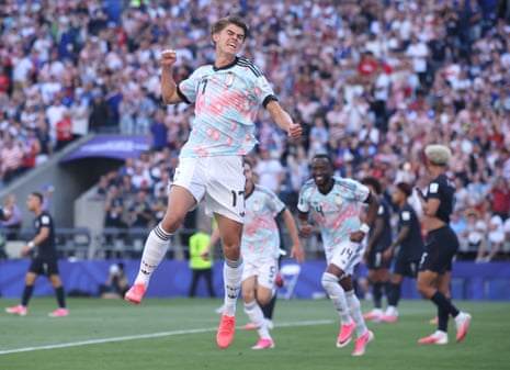 Charles De Ketelaere of Belgium celebrates after scoring his team's first goal