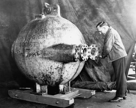 The bathysphere, used by Dr William Beebe and Otis Barton to explore the deep ocean in 1930.