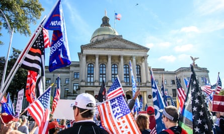 Trump supporters outside the Georgia capitol in November 2020.