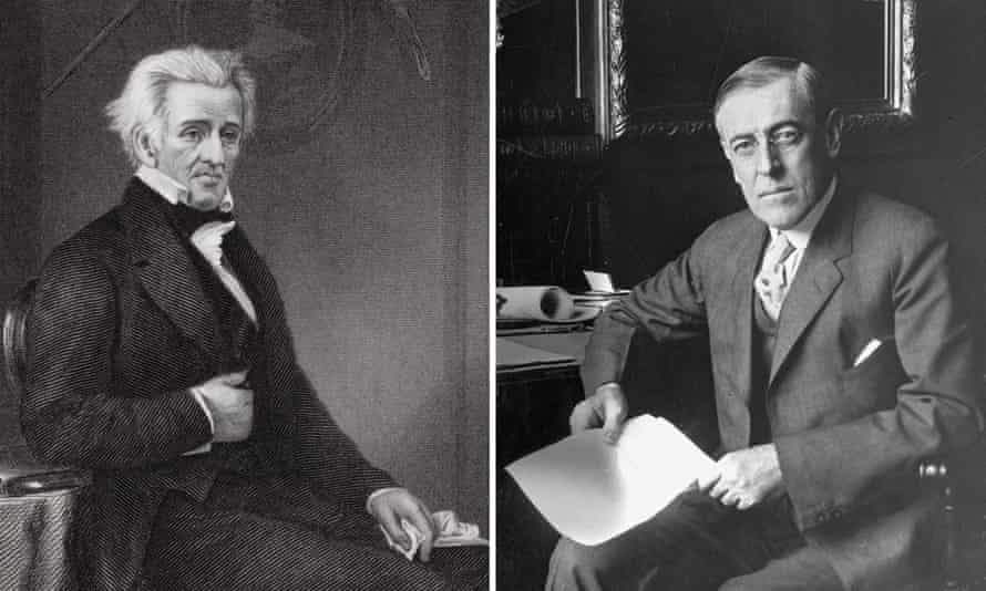 The rapist and the Klan lover … Andrew Jackson, seventh president of the United States, left, and Woodrow Wilson, 28th president.