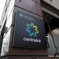 Generic Centrelink sign outside redfern office in Sydney.