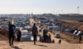 A camp for displaced Palestinians near the border with Egypt