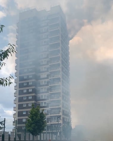 The scene at Manwood Street in North Woolwich.