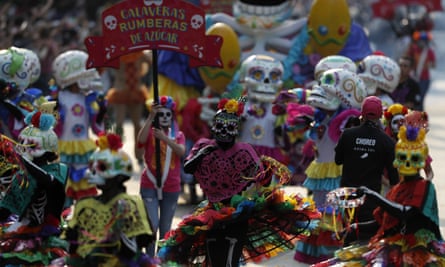 Day of the Dead parade in Mexico City, Mexico.