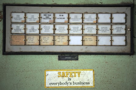 A machine inside one of the buildings at the now-defunct Union Carbide pesticide factory.