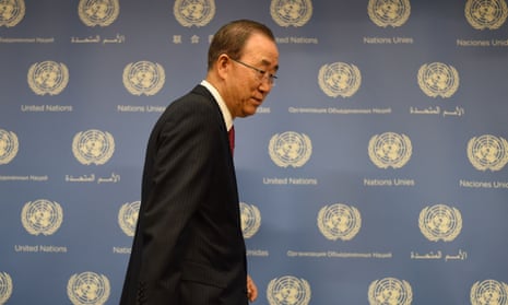 United Nations Secretary-General Ban Ki-moon standing