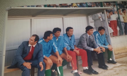 Claudio Ranieri, second from right, on the bench as Vigor Lamezia manager during the 1986-87 season.