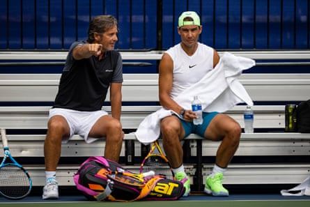 Rafael Nadal (right) with his former coach Francisco Roig