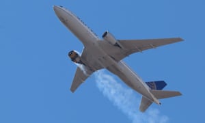 A photo provided by Instagram user Hayden Smith (speedbird5280) shows United Airlines flight 328 (Boeing 777-200, tailnumber N772UA) with an engine on fire, near Denver, Colorado, on 20 February 2021.