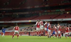 Mason Mount of Chelsea first half free kick effort on goal.